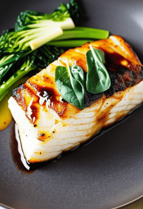 Miso Halibut with Teriyaki Green Vegetables