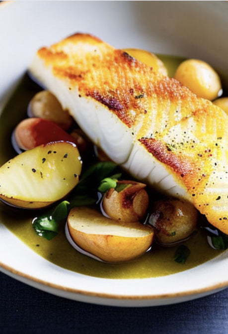 Smoked haddock and jersey royal stew
