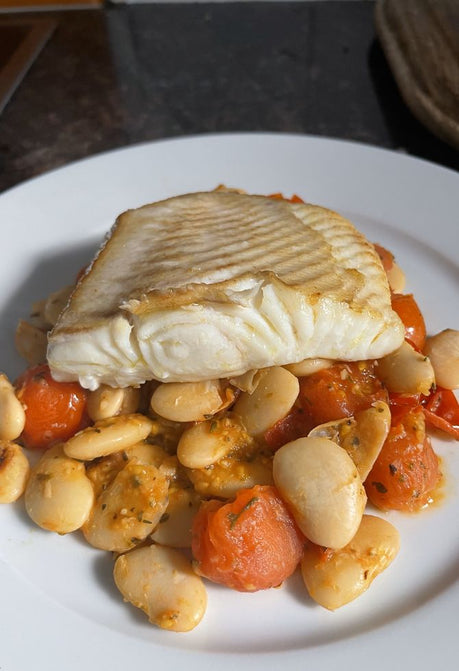 Halibut with Butter Beans
