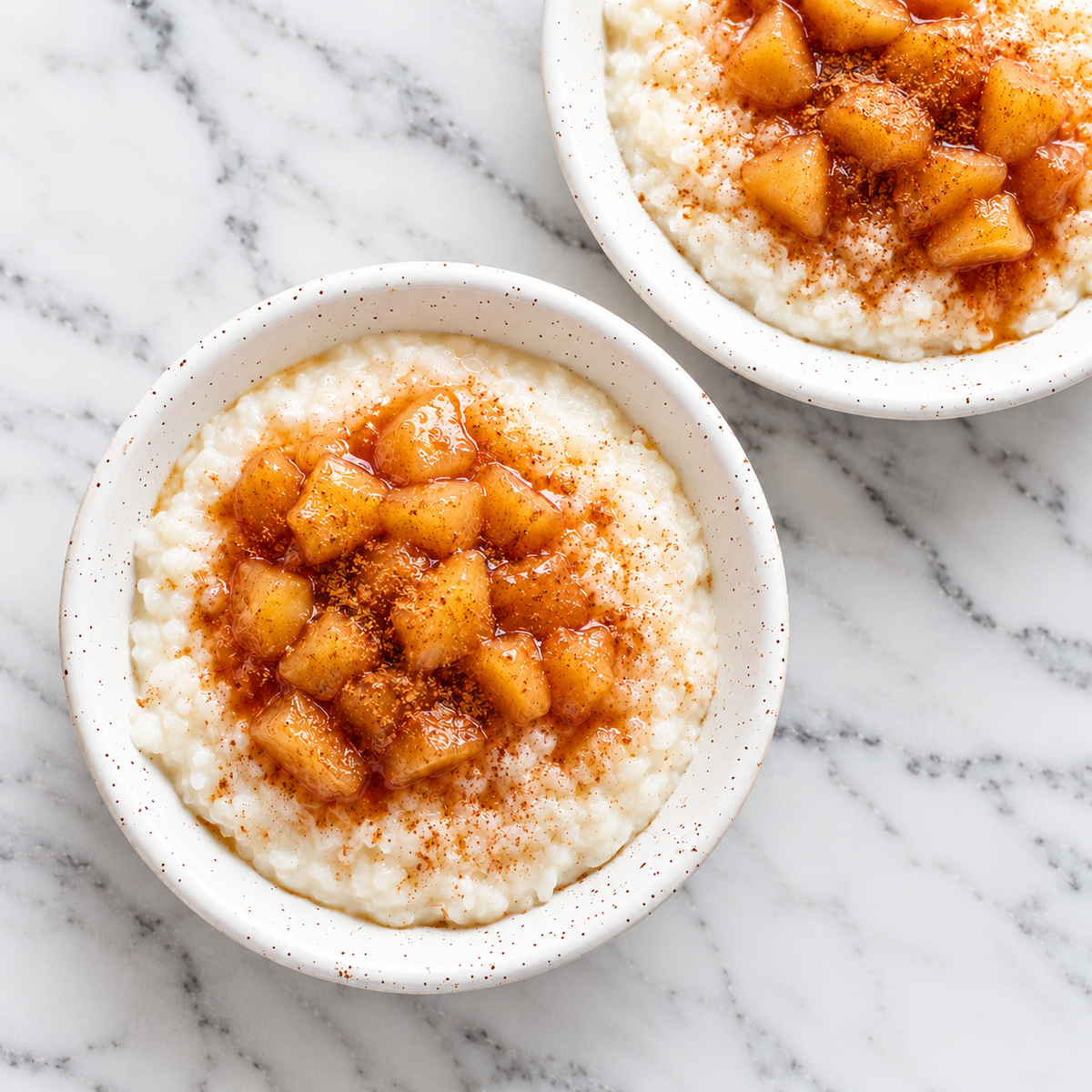 BAKED RICE PUDDING WITH SPICED APPLE COMPOTE