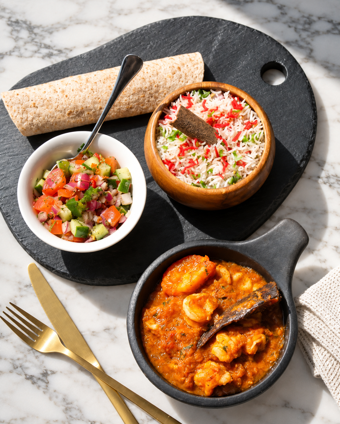 MONKFISH & KING PRAWN DHANSAK
