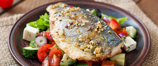 Baked Seabass With A Greek Salad