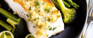 Garlic Parmesan Baked Halibut
