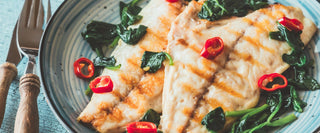 GRILLED SEA BREAM WITH SPINACH & CHILLI