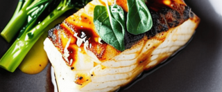 Miso Halibut with Teriyaki Green Vegetables