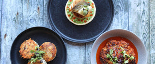 ROAST COD LOIN, BLACK PUDDING & SMOKED HADDOCK POTATO CAKES